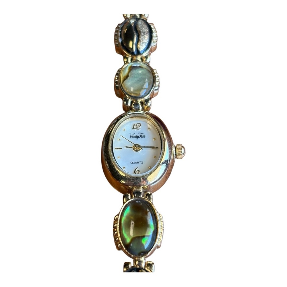 Vanity Fair – Abalone & Cowrie Shell Bracelet Watch Quartz Movement Vintage J11